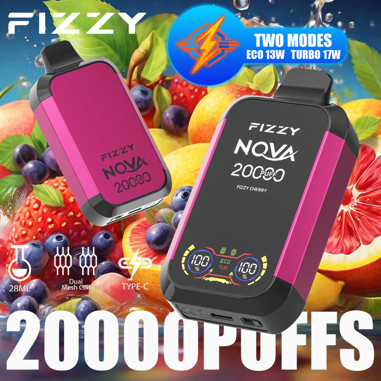 Pods Desechables Fizzy Nova 20000 Caladas Vape